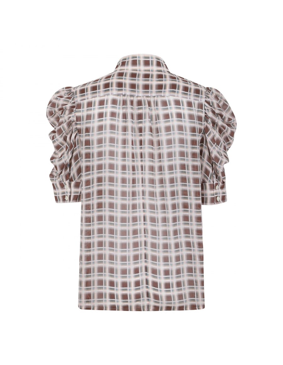 FRAME The Gillian check blouse, view 3