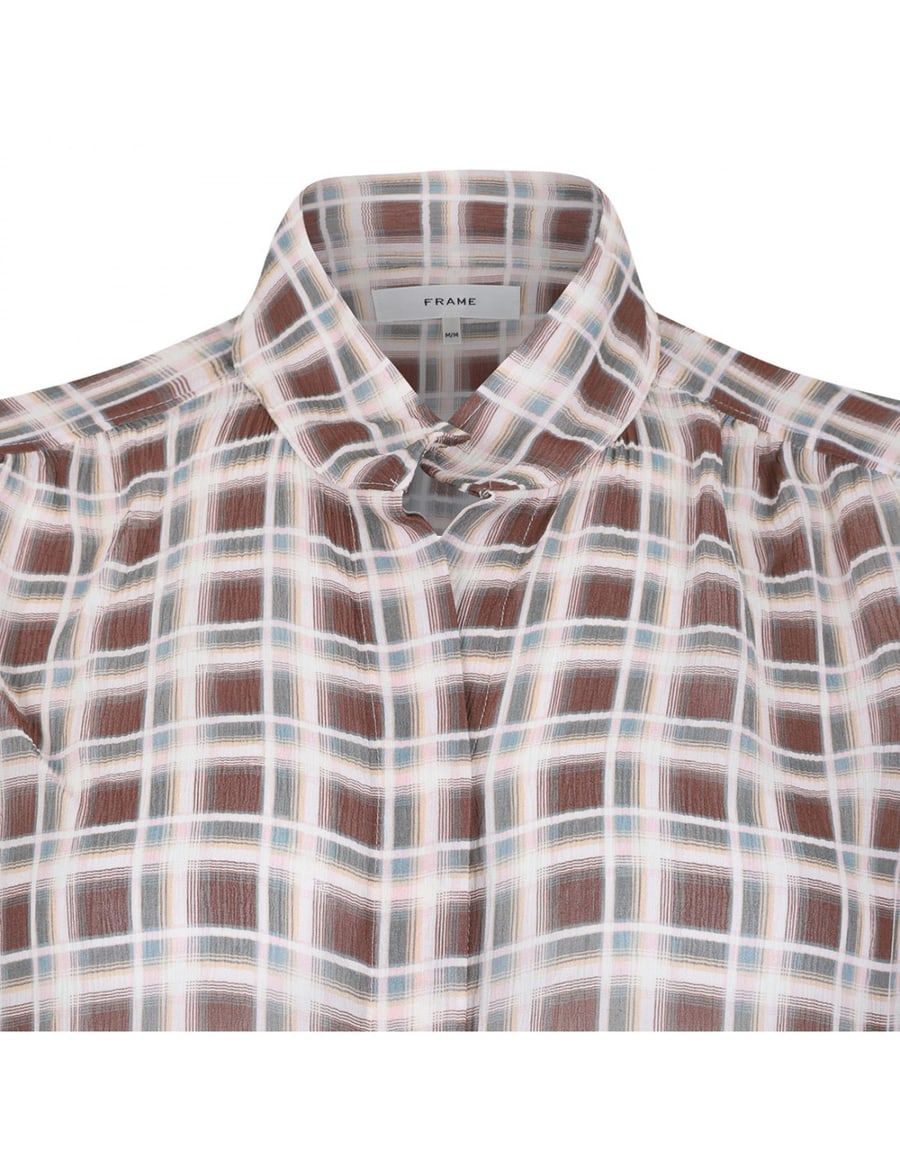 FRAME The Gillian check blouse, view 4