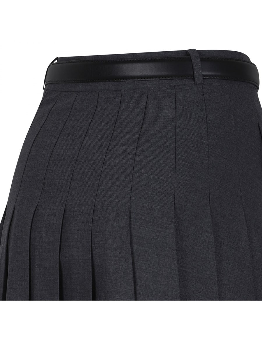 self-portrait Gray pleated maxi skirt, view 5