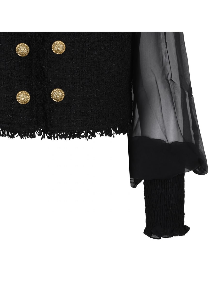 Balmain Tweed and muslin jacket, view 5