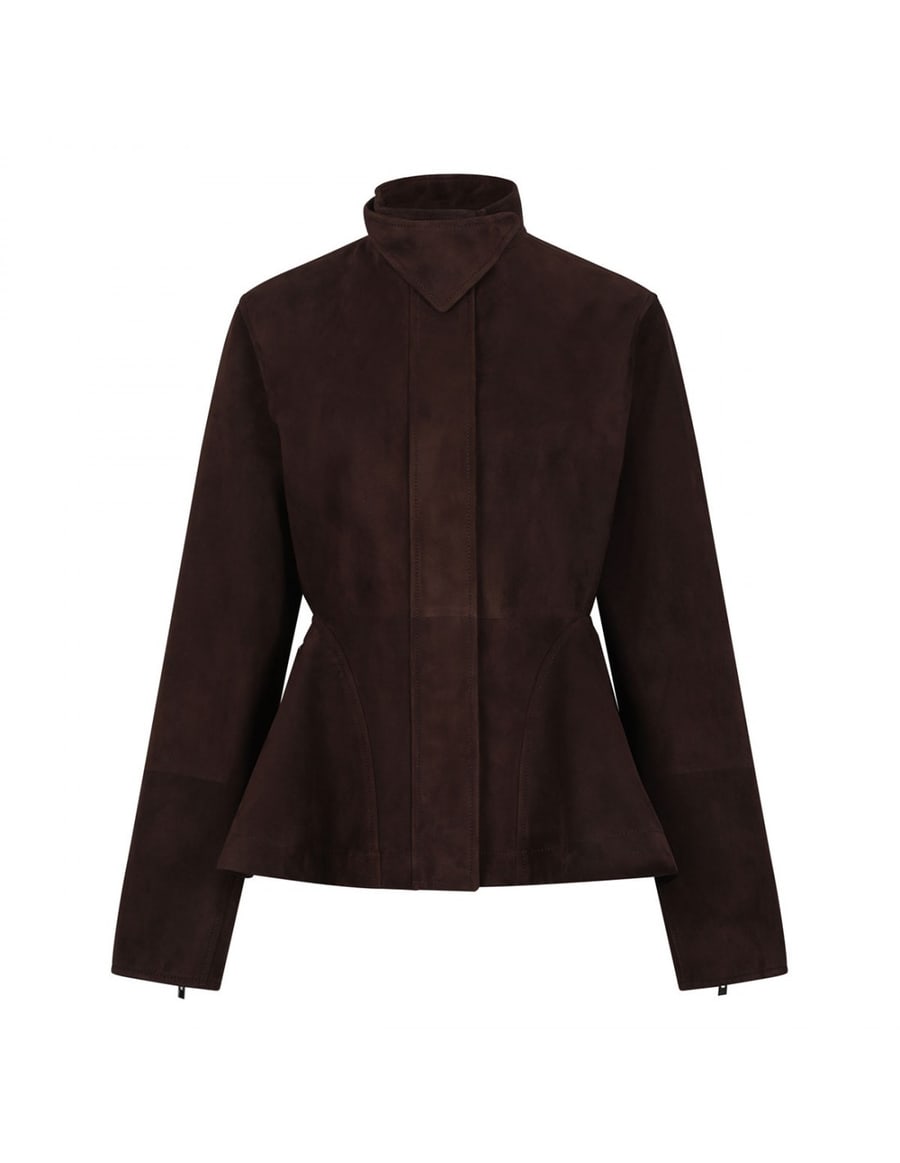 Alaïa Peplum suede jacket, view 2