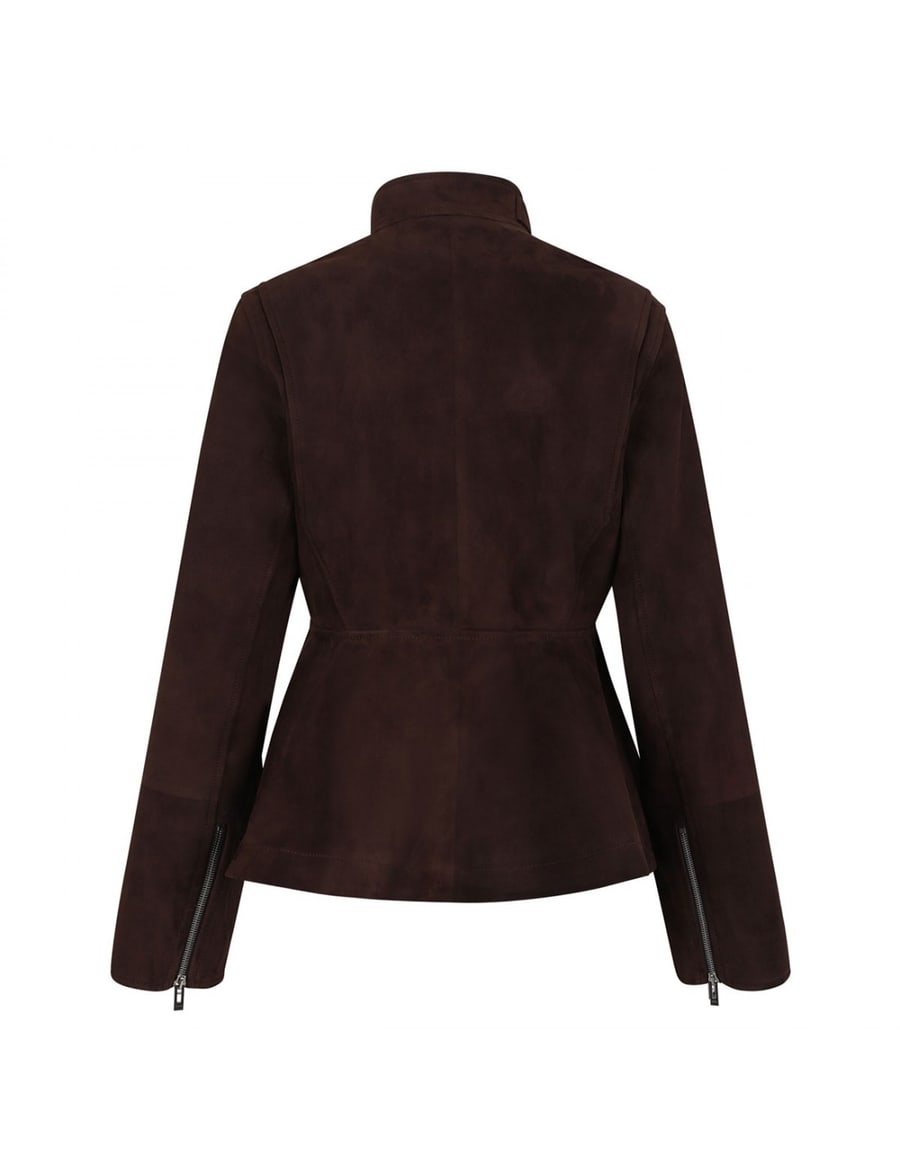 Alaïa Peplum suede jacket, view 3