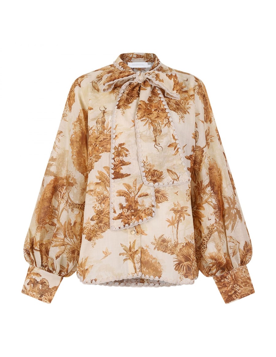 Zimmermann Indra tie neck blouse, view 2