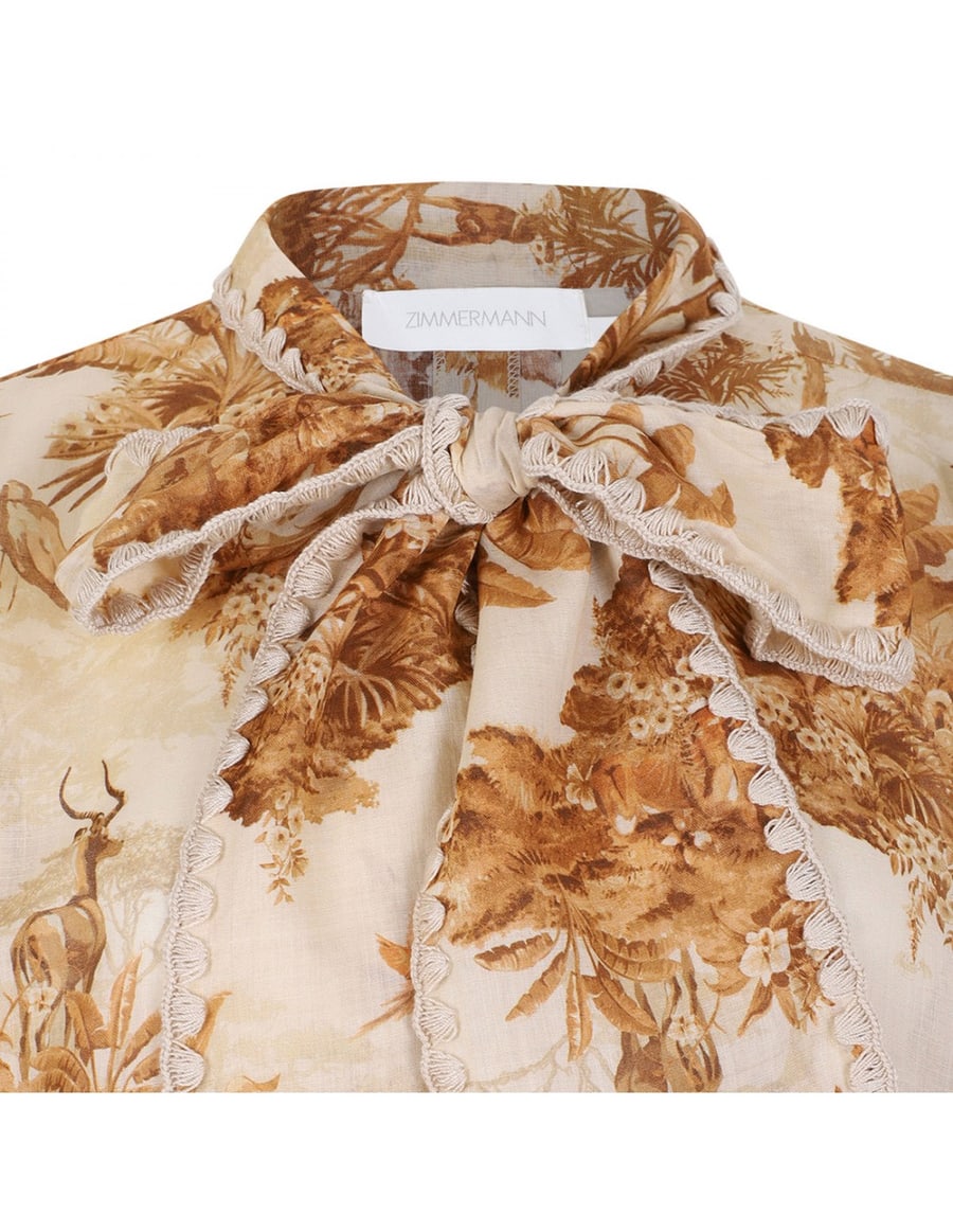 Zimmermann Indra tie neck blouse, view 4