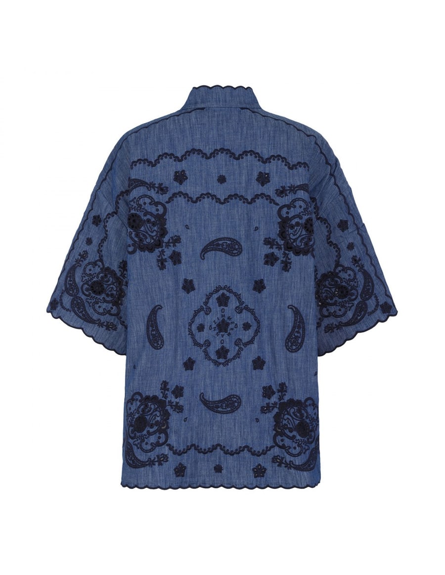 Zimmermann Aster embroidered denim shirt, view 3