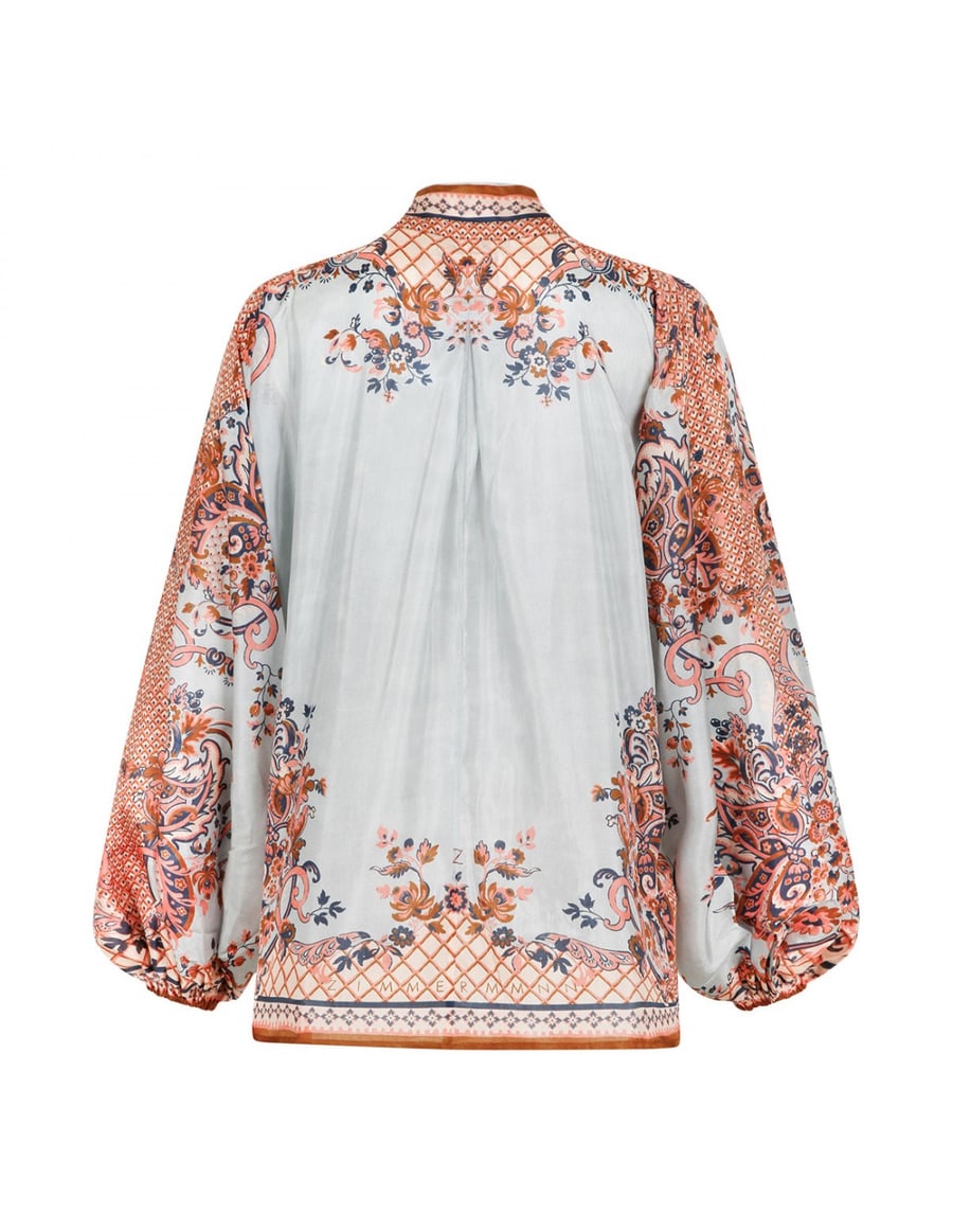 Zimmermann Aster tie neck blouse, view 3