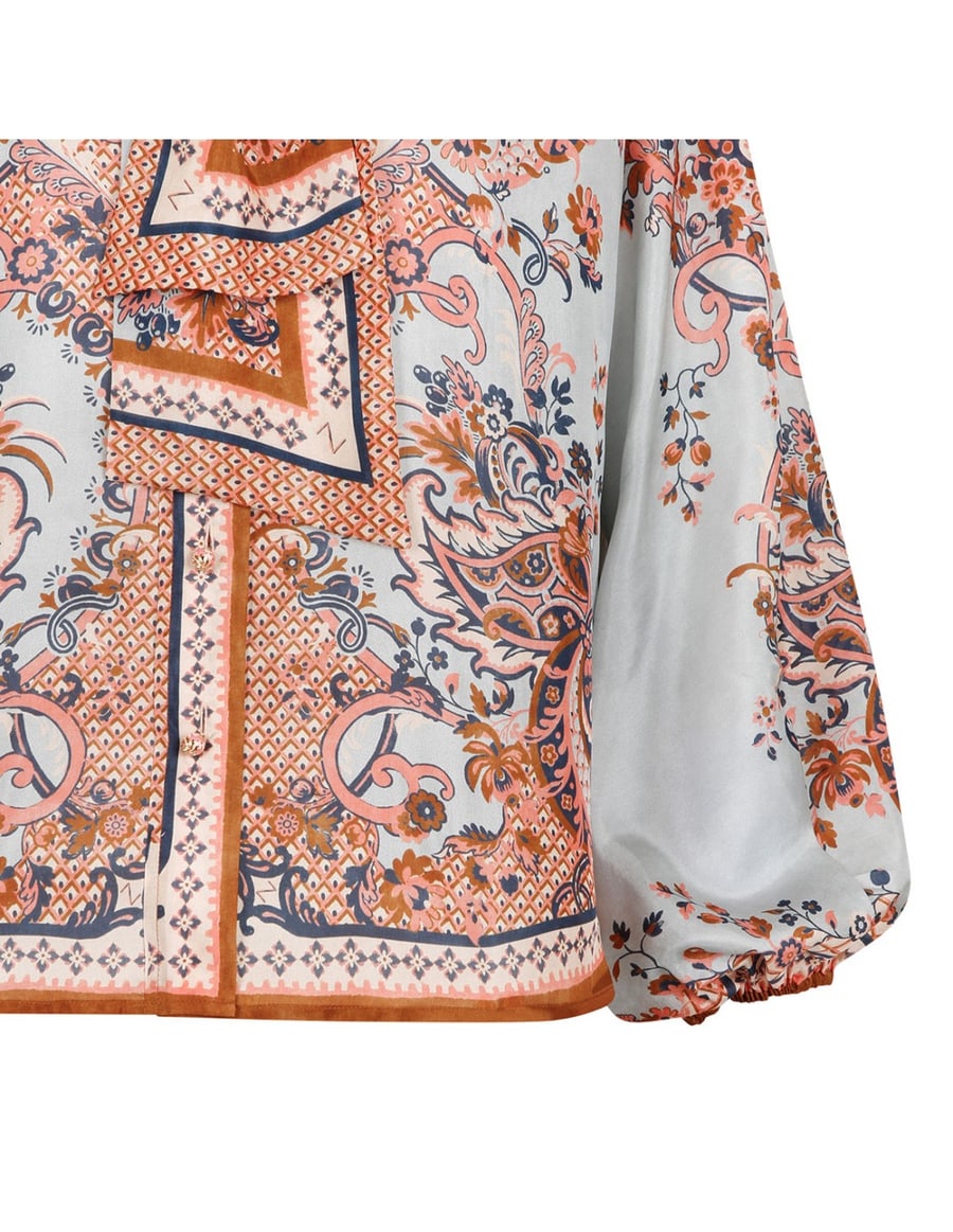 Zimmermann Aster tie neck blouse, view 5