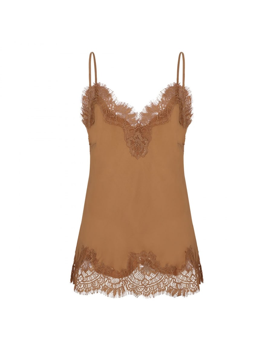 GOLD HAWK Coco Lace silk camisole, view 2