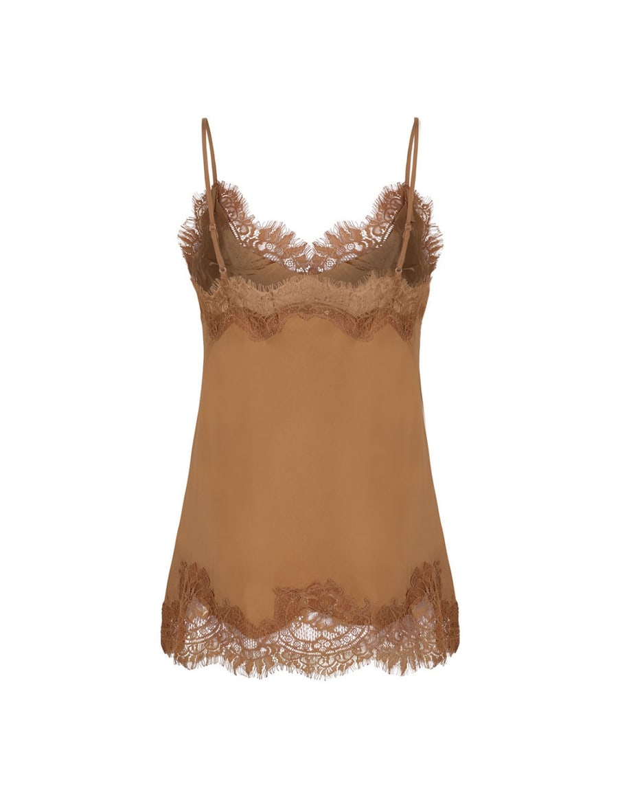 GOLD HAWK Coco Lace silk camisole, view 3