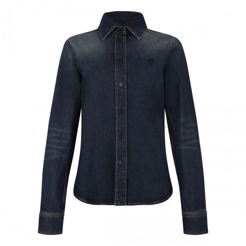 Gucci Gucci crest embroidery denim shirt