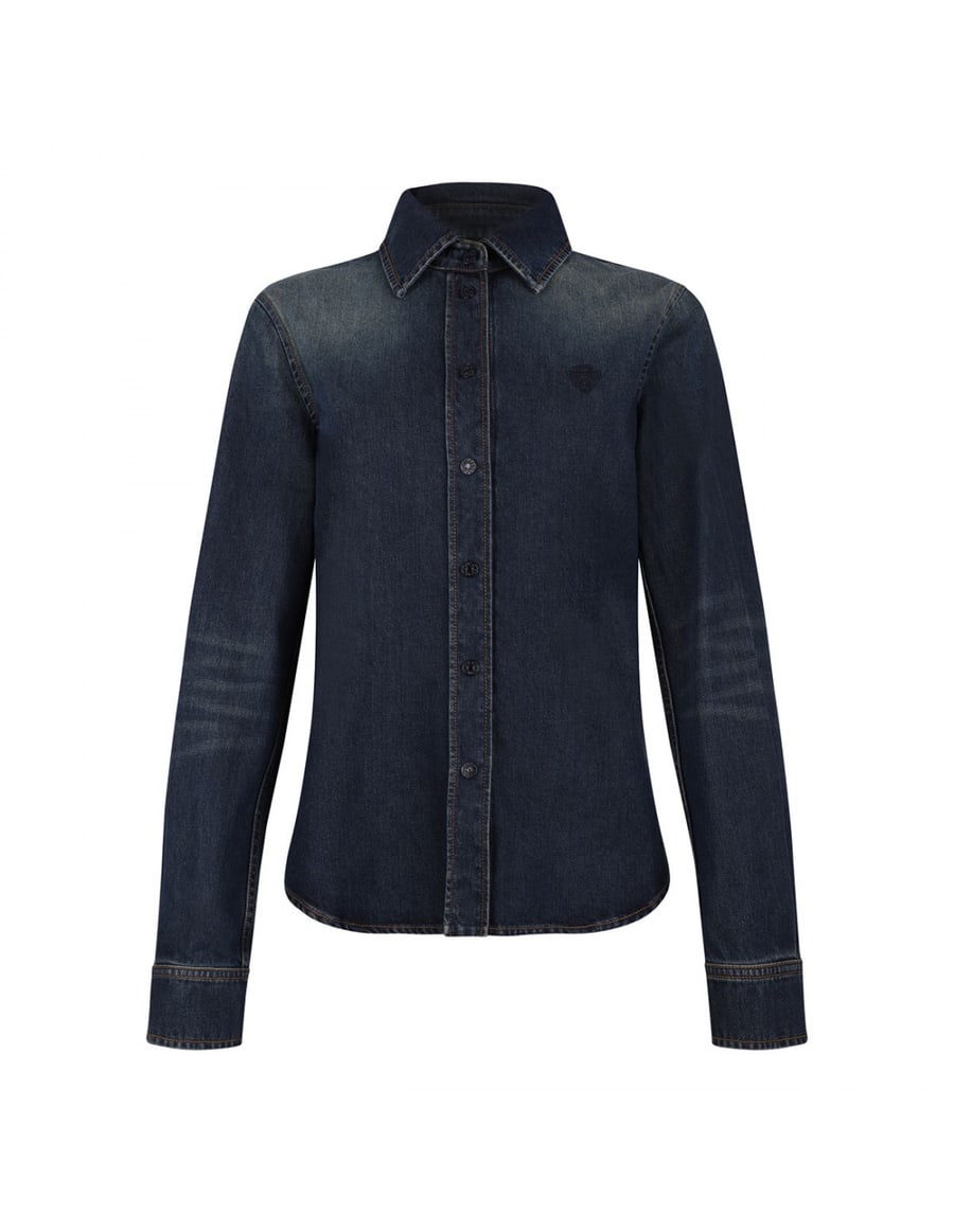 Gucci Gucci crest embroidery denim shirt, view 2