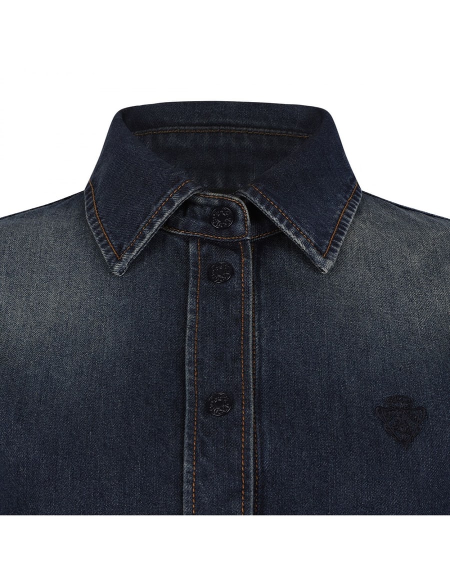 Gucci Gucci crest embroidery denim shirt, view 4