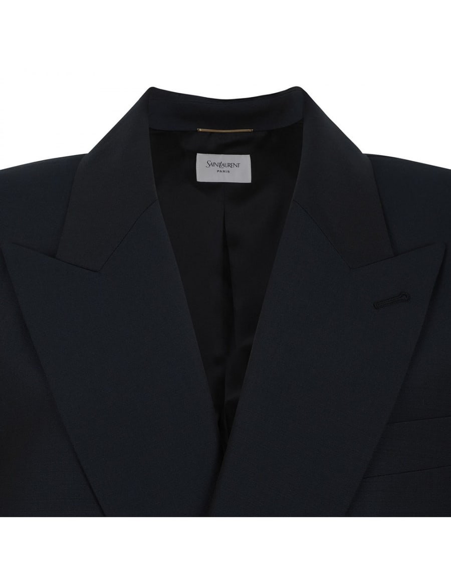 Saint Laurent Double-breasted wool blend jacket, view 4
