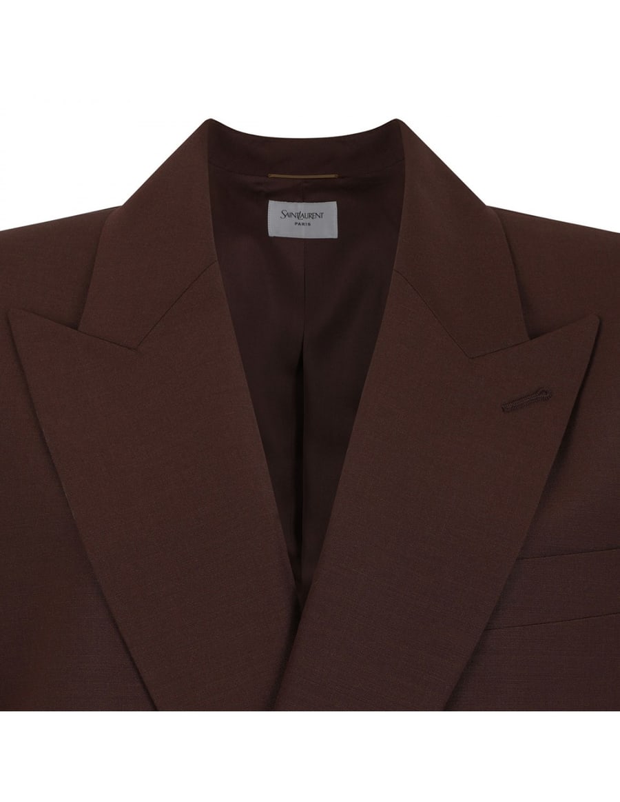 Saint Laurent Double-breasted wool blend jacket, view 4