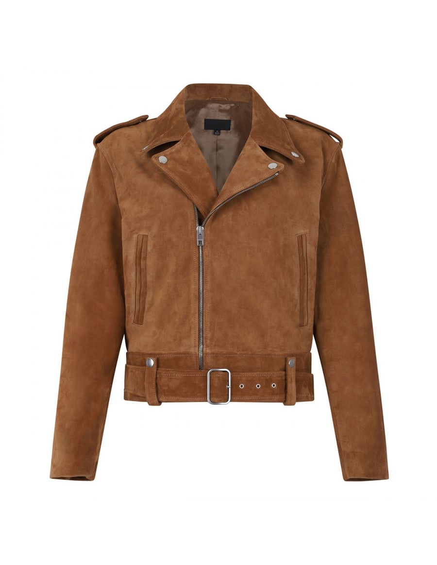 NILI LOTAN Evel suede biker jacket, view 2