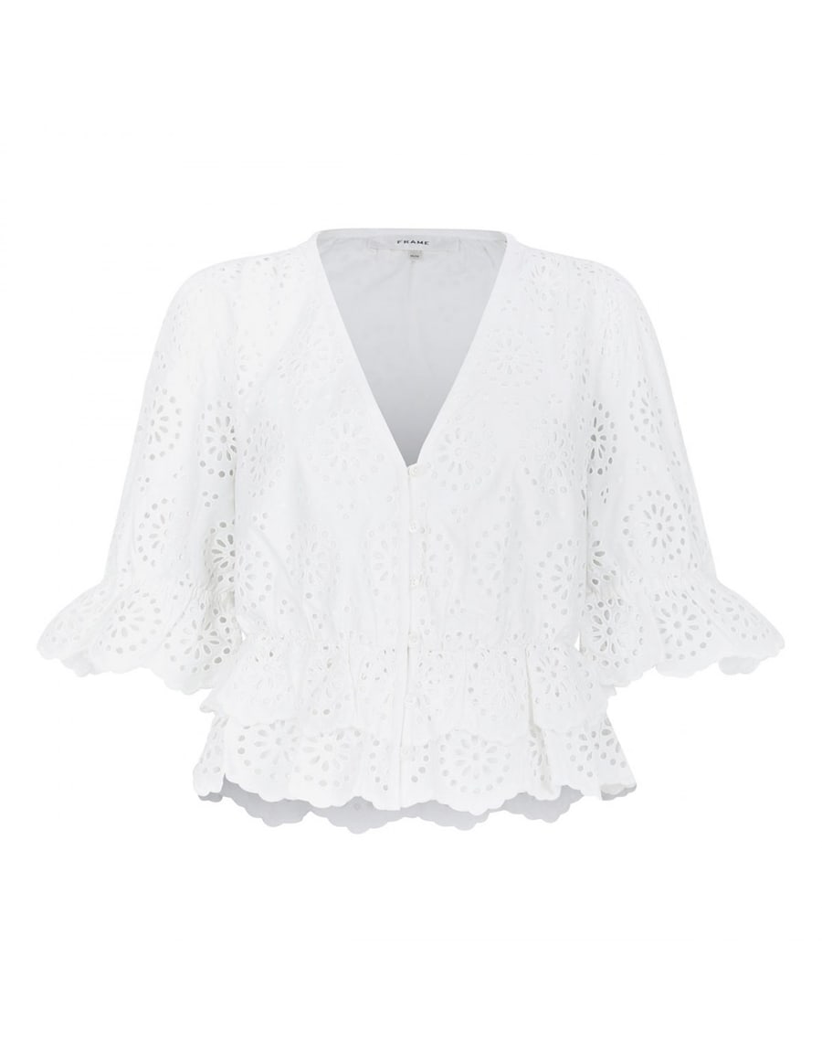 FRAME The Solstice Eyelet blouse, view 2