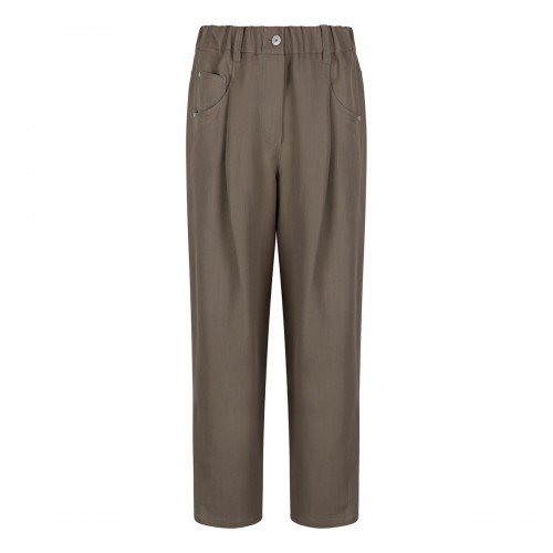 Brunello Cucinelli Twill baggy pants with monili