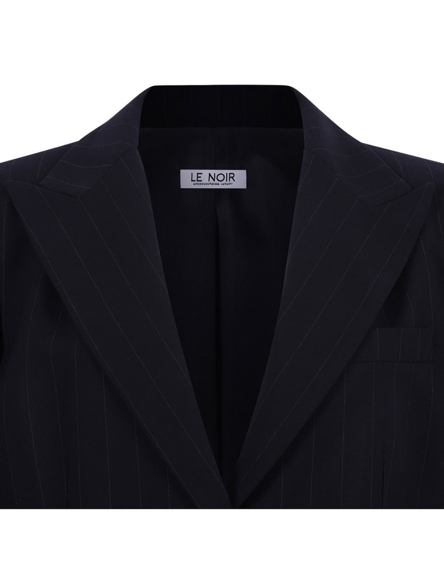 LE NOIR Pinstriped navy blazer, view 4