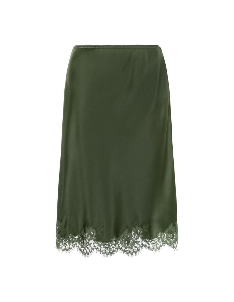 Saint Laurent Green slip skirt, view 2