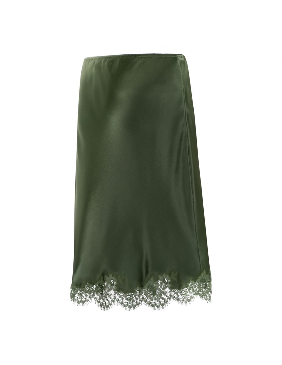 Saint Laurent Green slip skirt, view 3