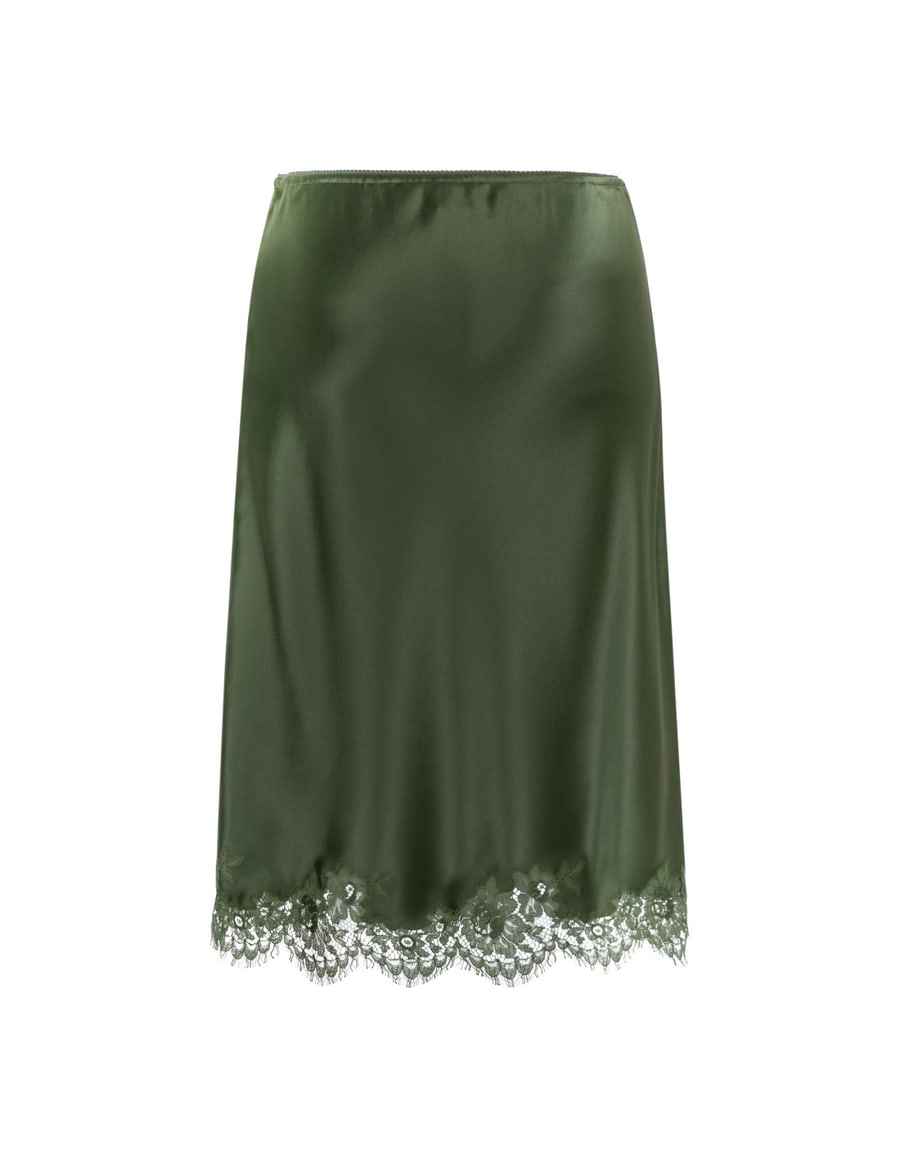 Saint Laurent Green slip skirt, view 4