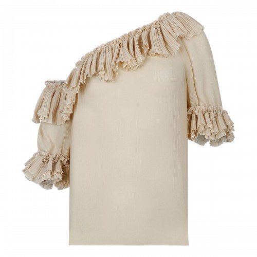 Saint Laurent Ruched silk top
