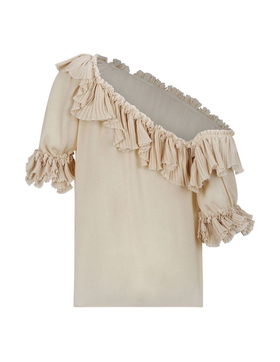 Saint Laurent Ruched silk top, view 3