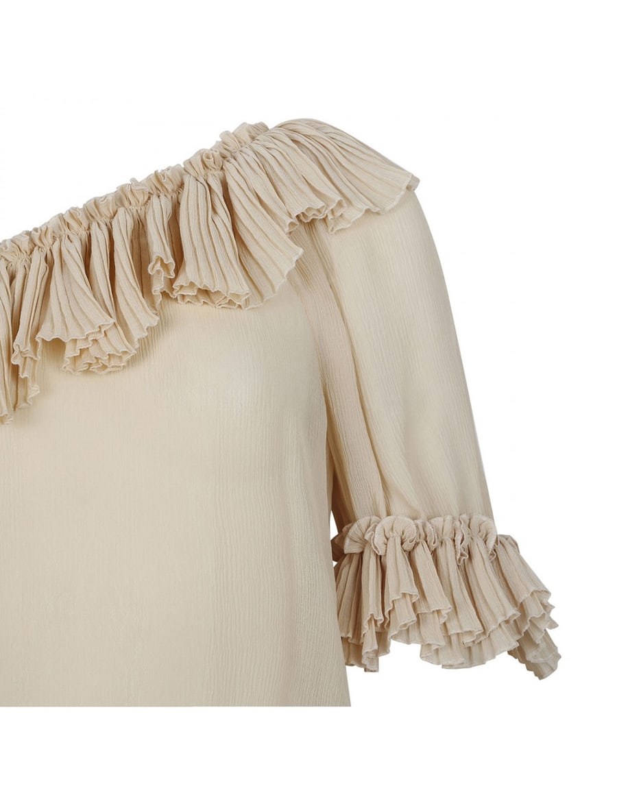 Saint Laurent Ruched silk top, view 5