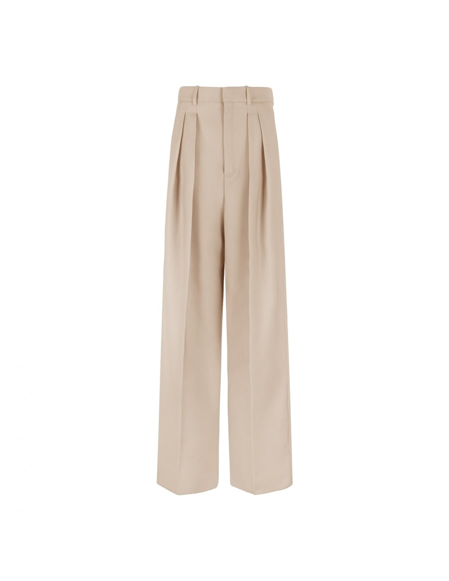 Saint Laurent Beige wool and silk blend pants, view 2