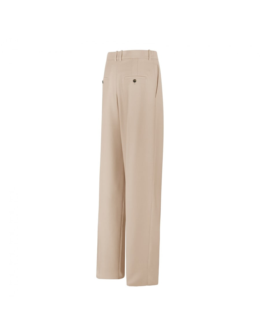 Saint Laurent Beige wool and silk blend pants, view 4