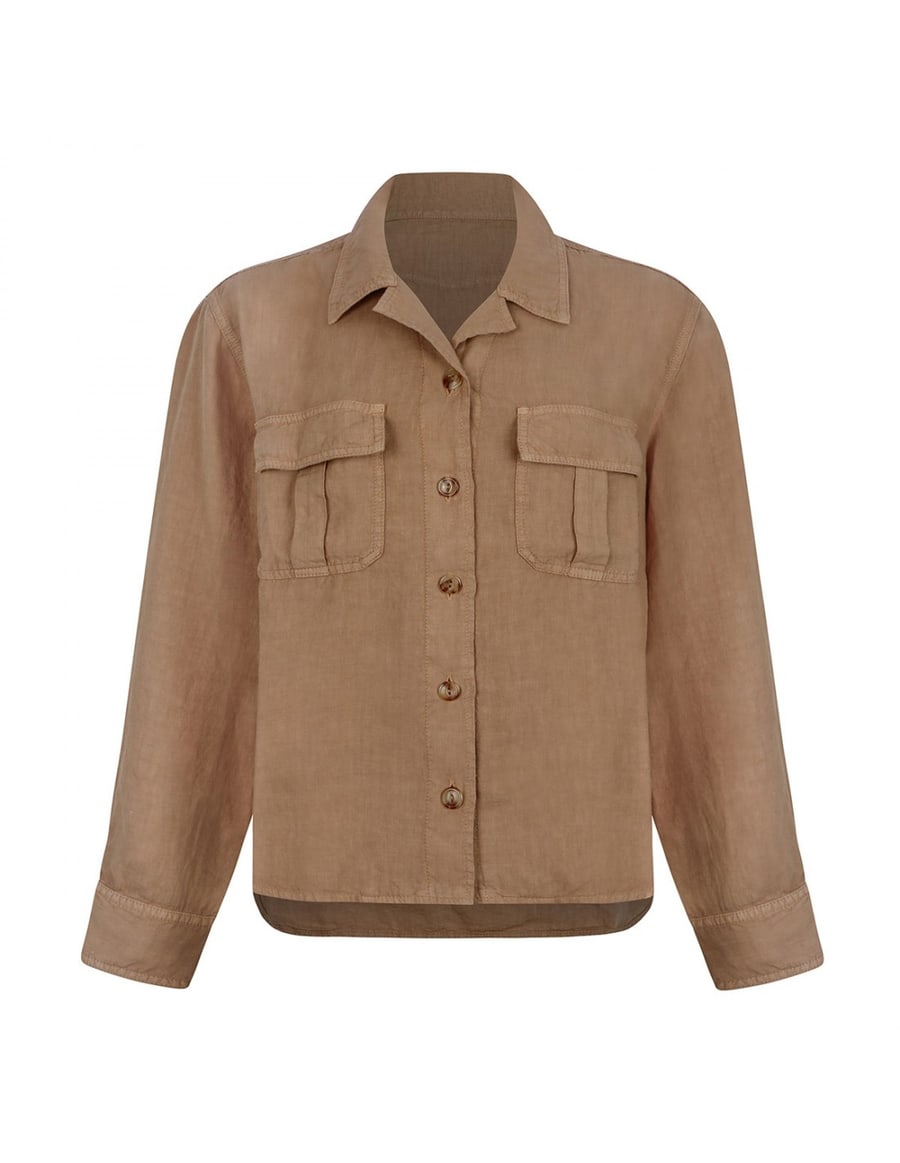 FORTELA Linen military shirt, view 2