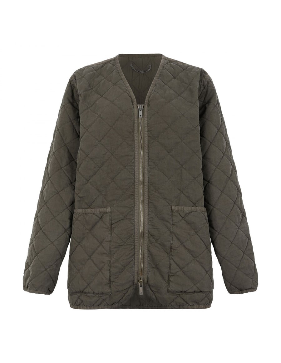 Golden Goose Olive green quilted jacket, view 2