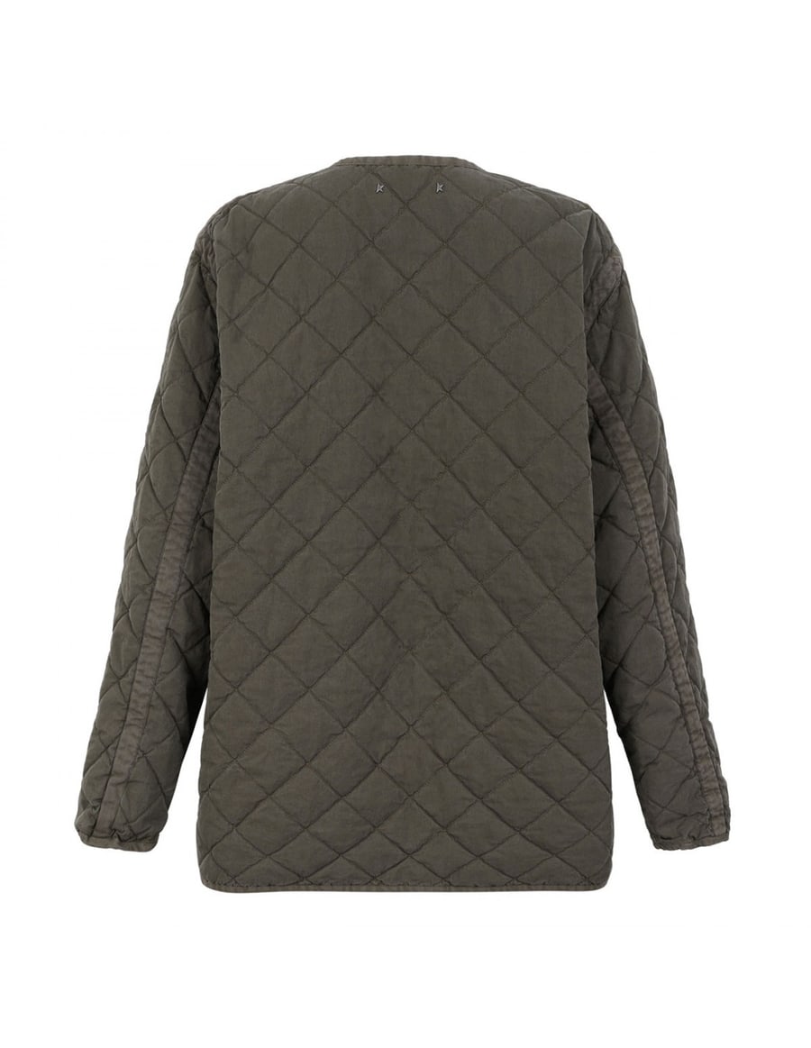 Golden Goose Olive green quilted jacket, view 3