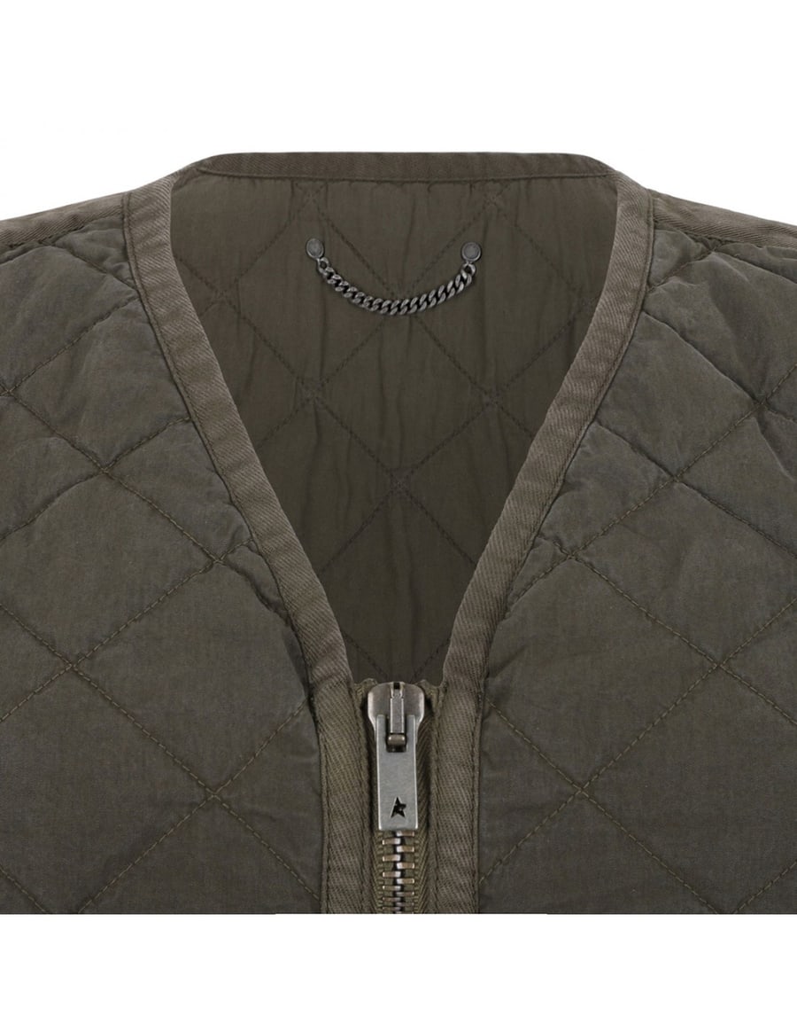 Golden Goose Olive green quilted jacket, view 4