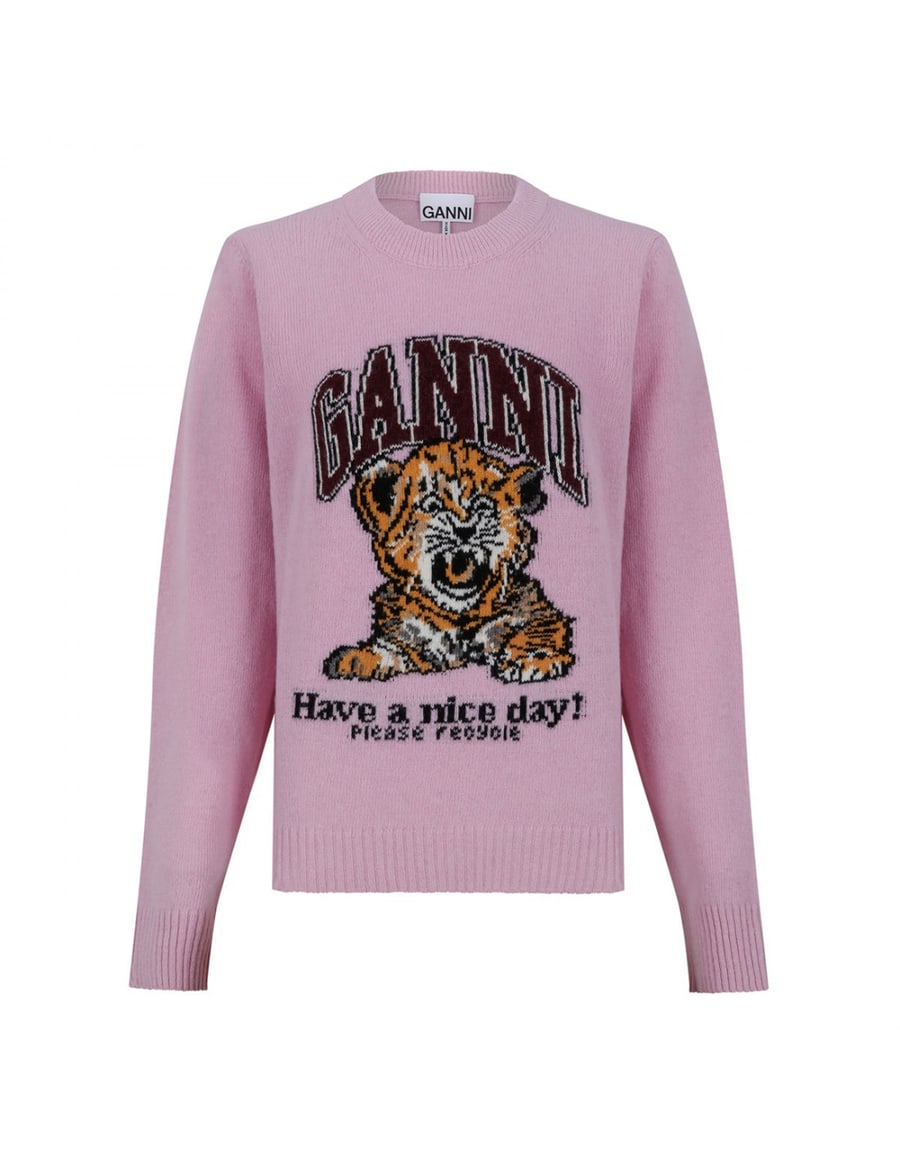 Ganni Graphic wool sweater, view 2