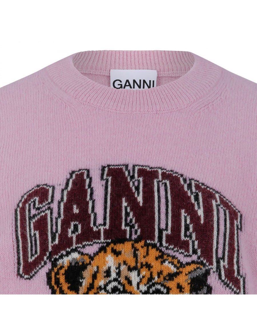 Ganni Graphic wool sweater, view 4