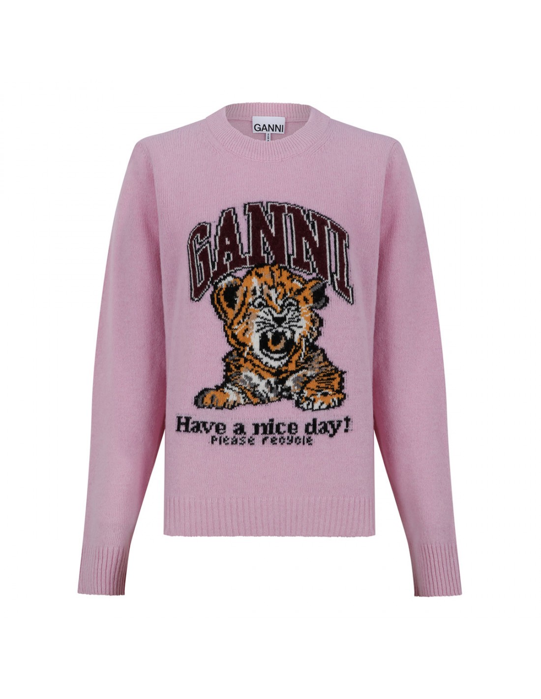 Ganni Graphic wool sweater, view 2