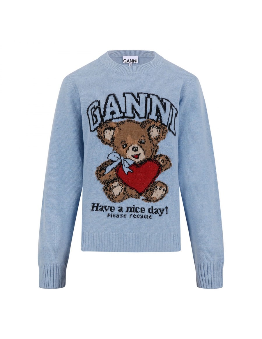 Ganni Graphic wool sweater, view 2