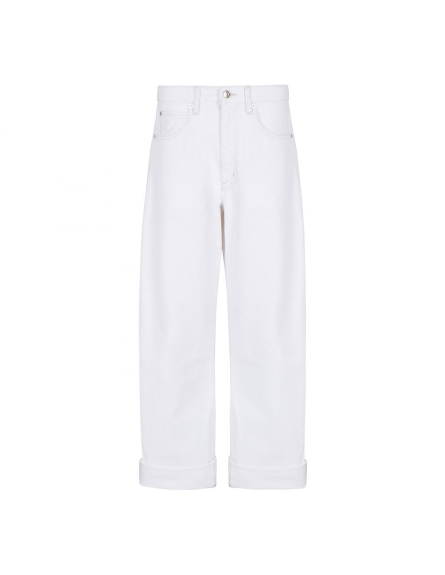 FRAME The Bubble white jeans, view 2
