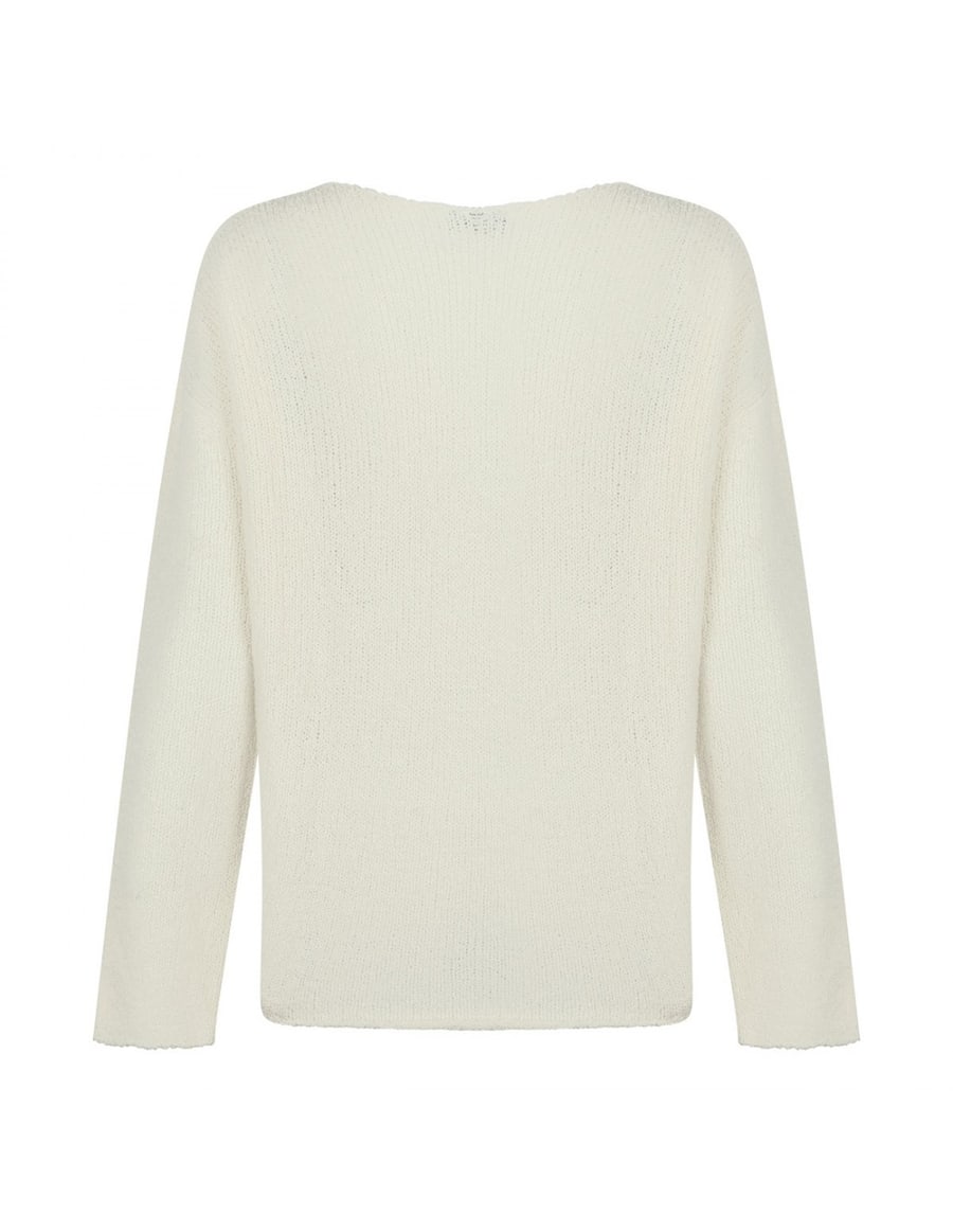 LE NOIR White virgin wool blend sweater, view 3
