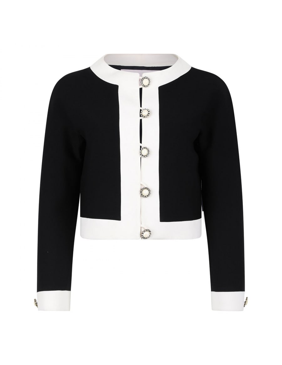 Valentino Garavani Black virgin wool blend cardigan, view 2