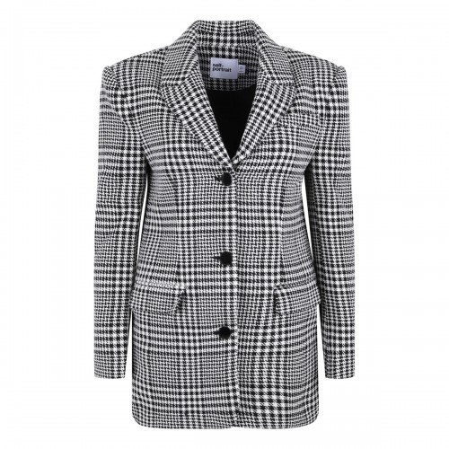 self-portrait Houndstooth wool blend blazer