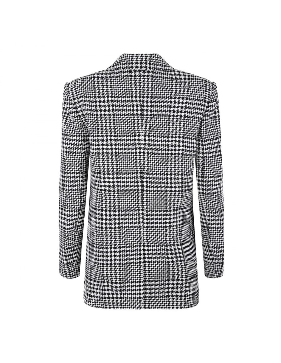 self-portrait Houndstooth wool blend blazer, view 3