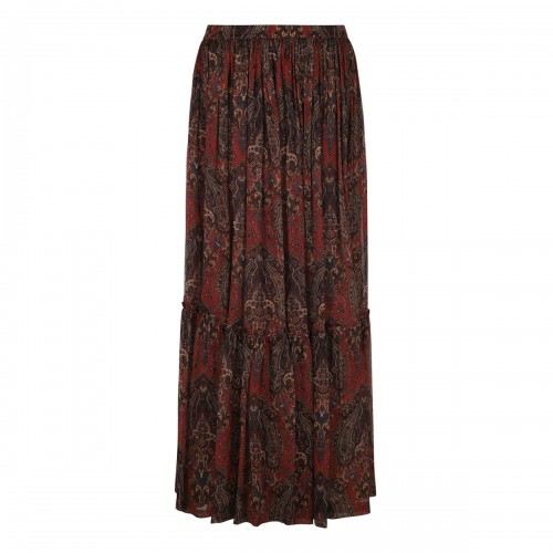 Saint Laurent Paisley silk crepon skirt