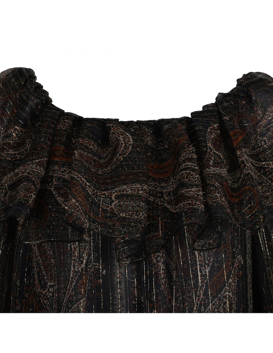 Saint Laurent Lurex paisley silk crepon dress, view 4