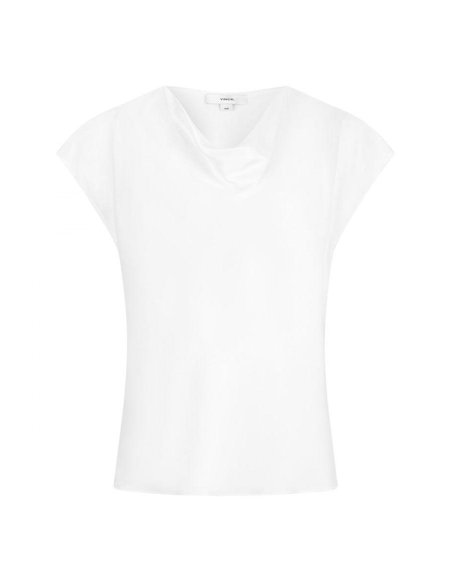 VINCE Silk cowl-neck blouse, view 2
