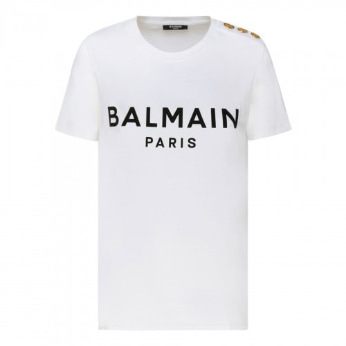 Balmain Buttoned white T-shirt