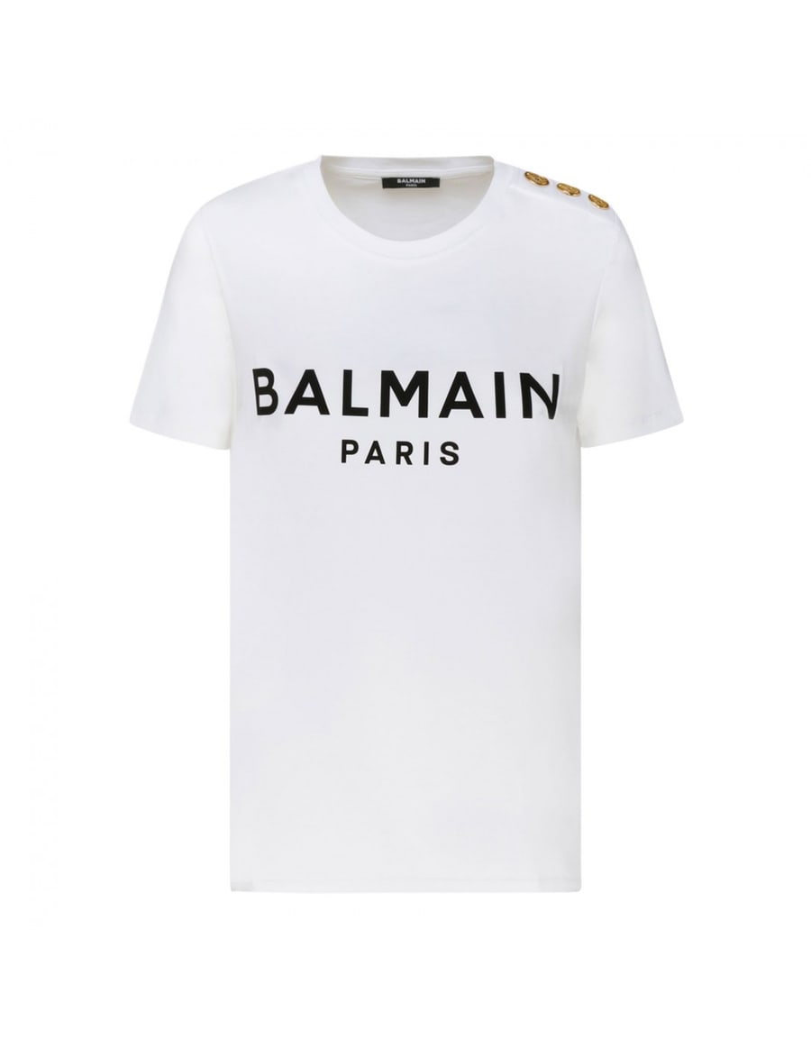 Balmain Buttoned white T-shirt, view 2
