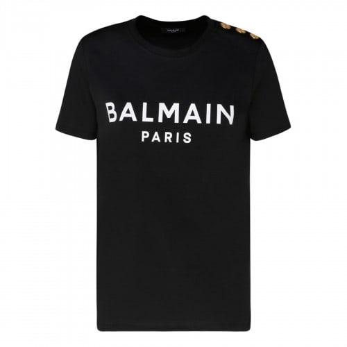 Balmain Buttoned black T-shirt