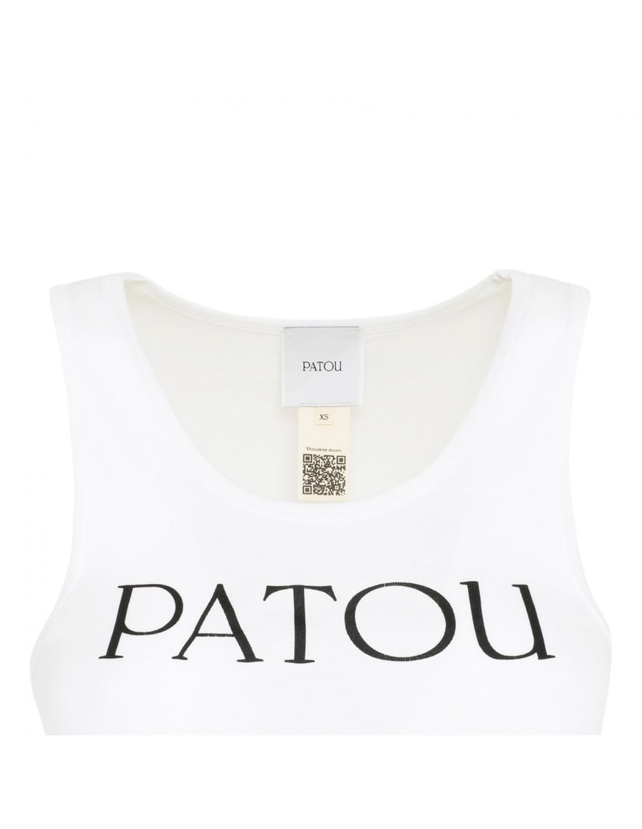 PATOU Logo white tank top, view 4